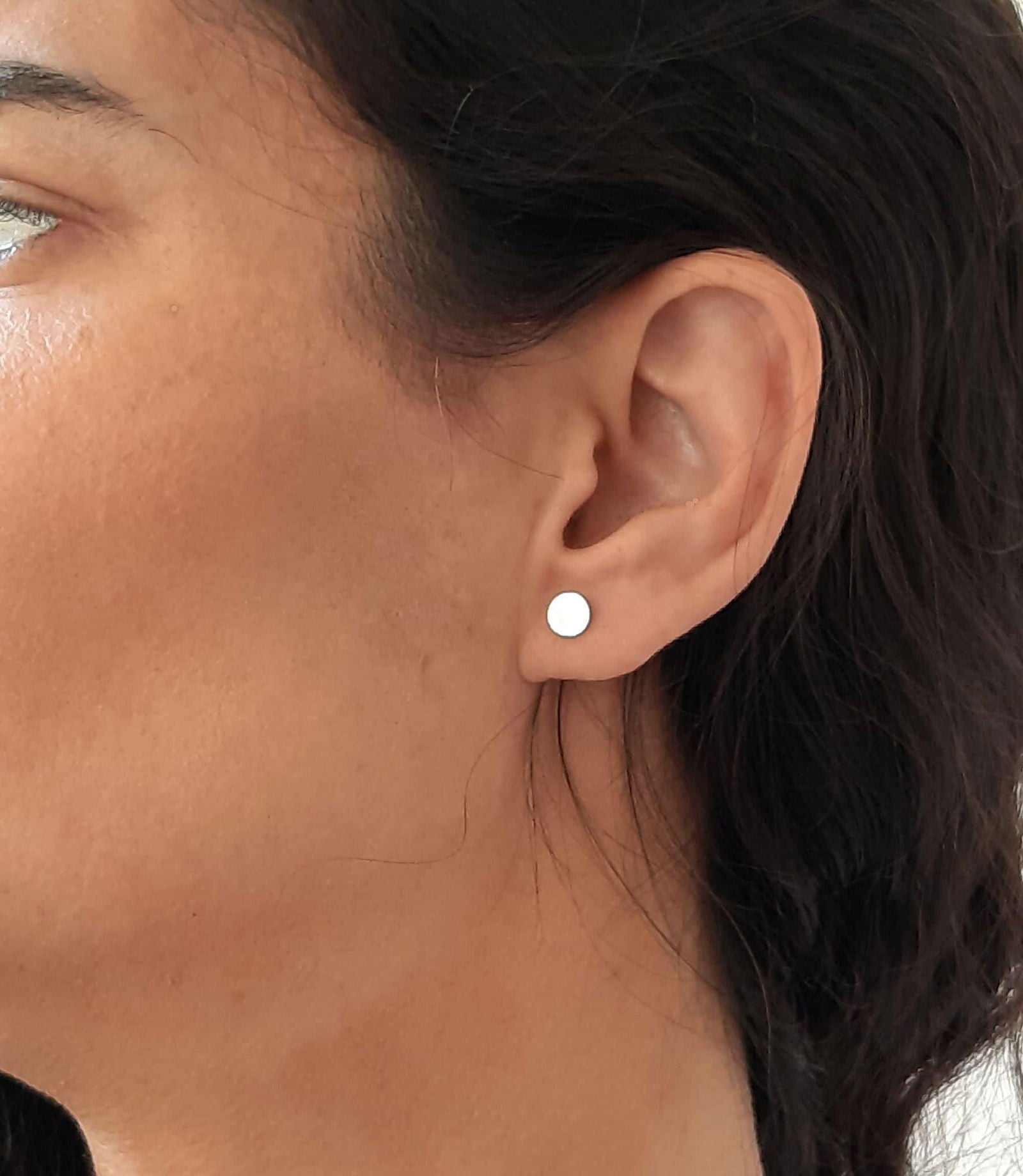 14K Disc Stud earrings Personalised Earrings - InfinityJools