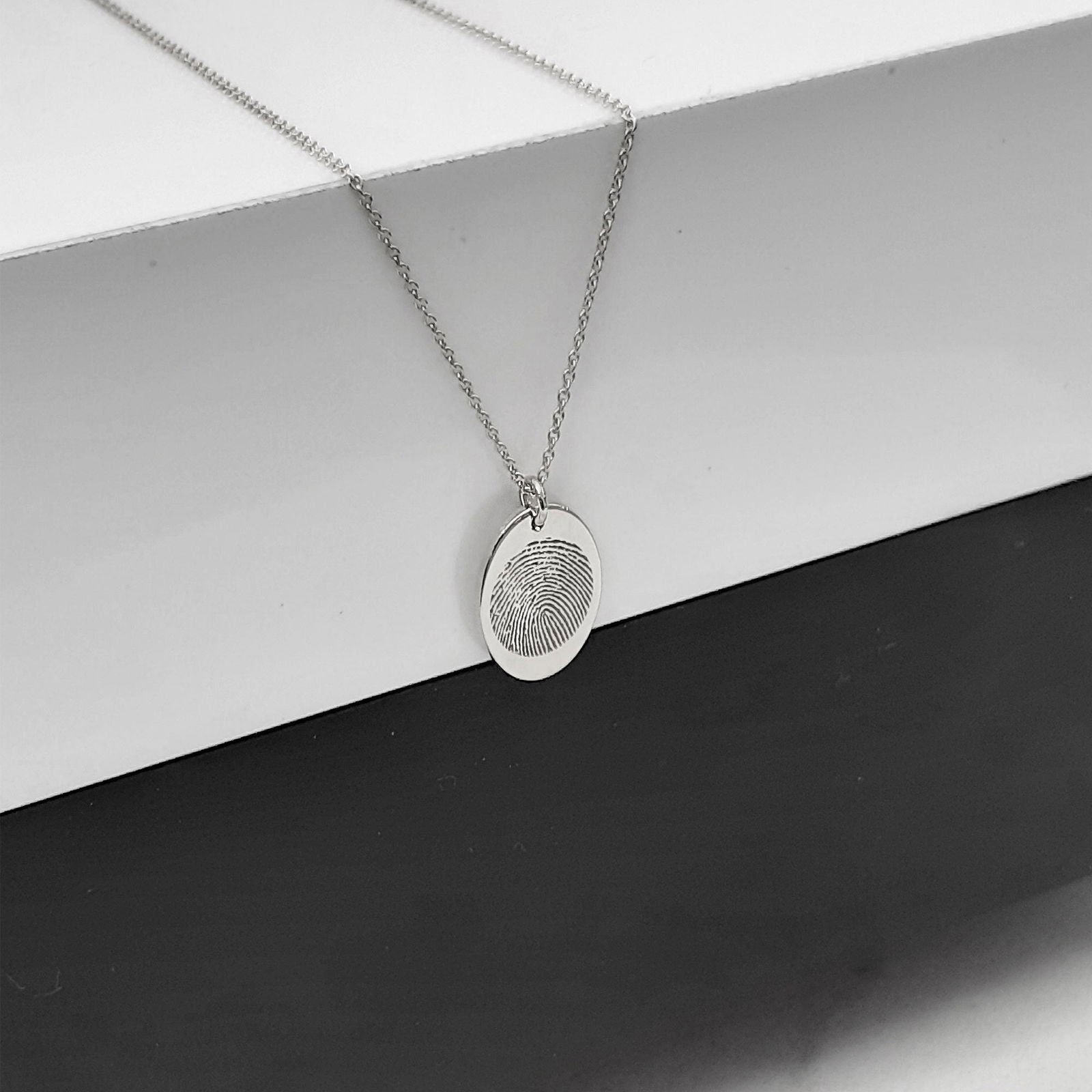 14k gold Fingerprint Necklace - Unique Sympathy Gift in Solid gold - InfinityJools