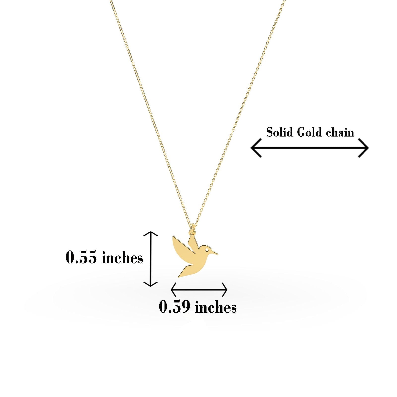 14k gold Hummingbird Necklace for Women - InfinityJools