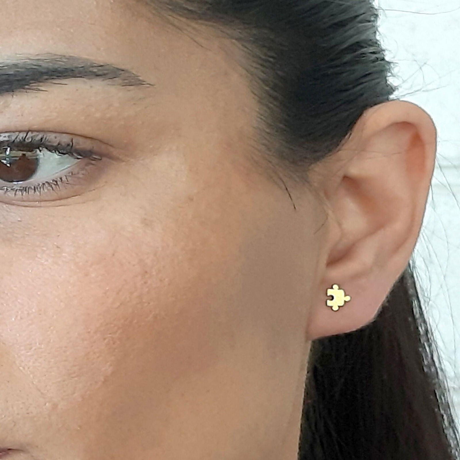 14K gold puzzle Stud earrings - InfinityJools