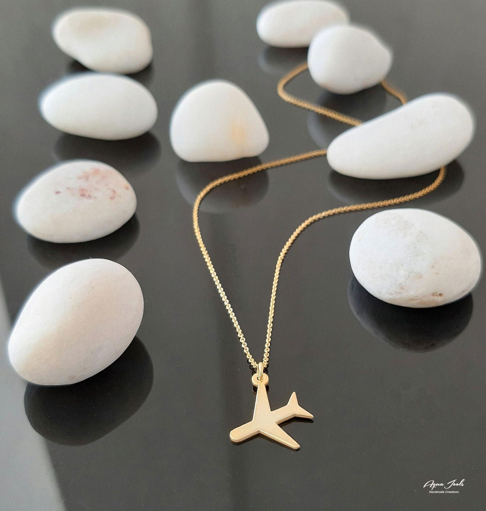 14K Rose Gold airplane necklace - InfinityJools