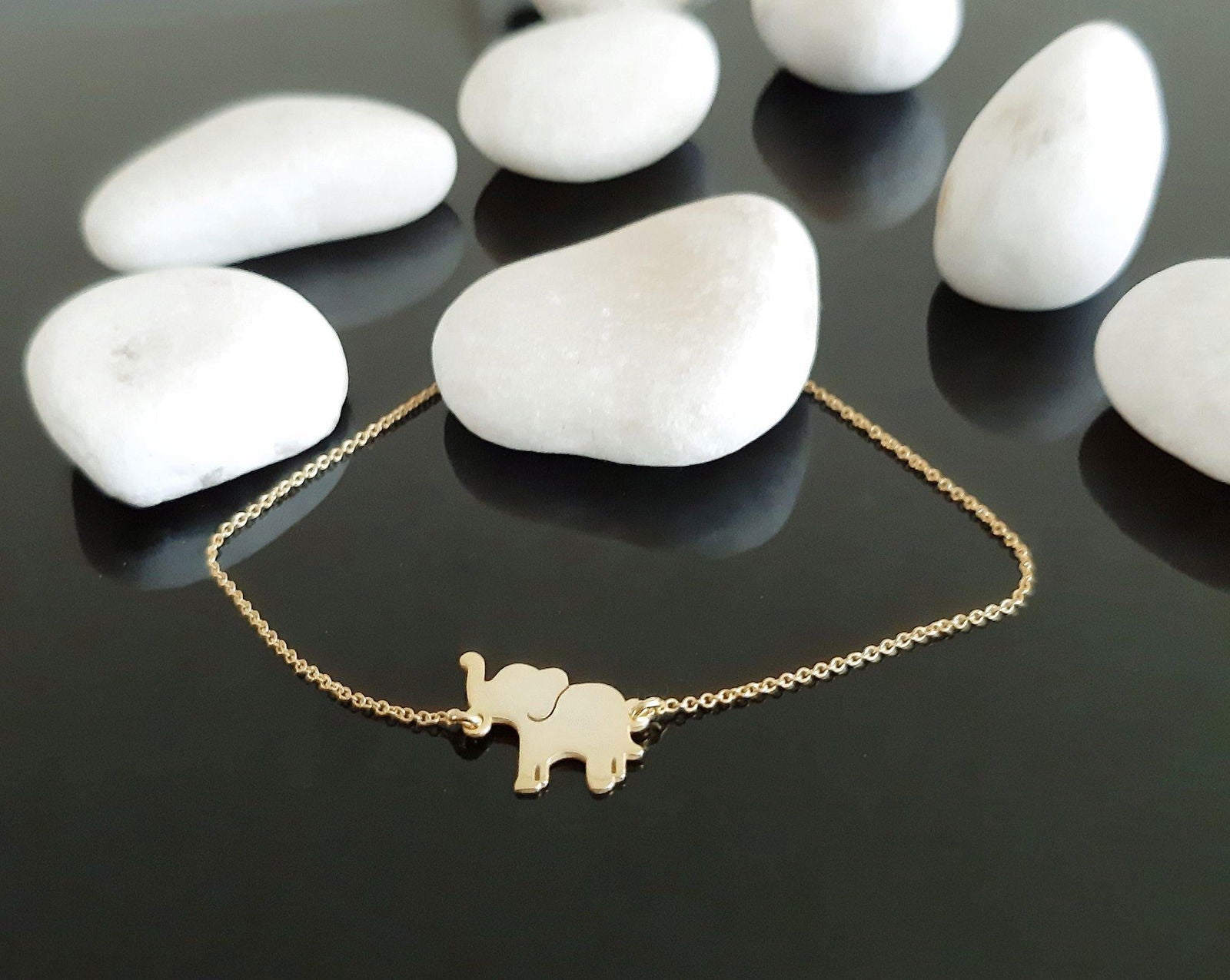 14K Rose Gold Elephant Charm Bracelet - InfinityJools