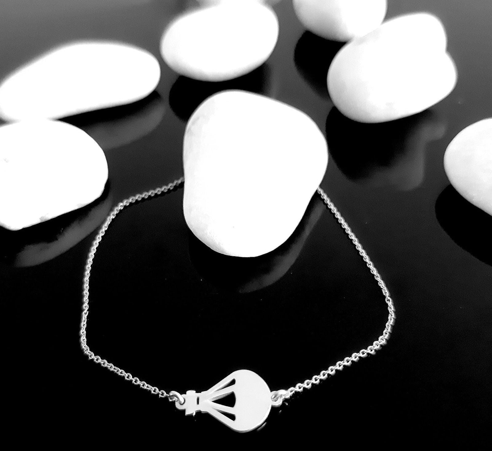 14K Solid Gold air balloon Charm Bracelet - InfinityJools