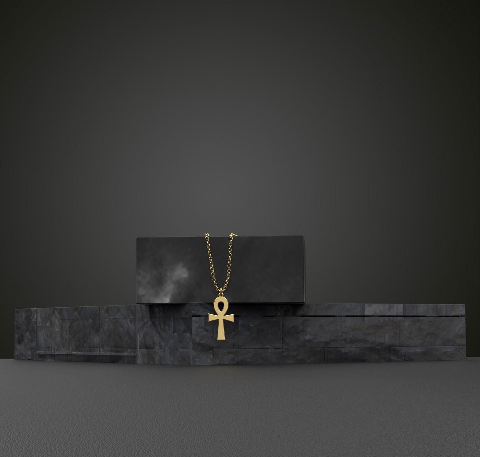 14K Solid gold Ankh cross Necklace - InfinityJools