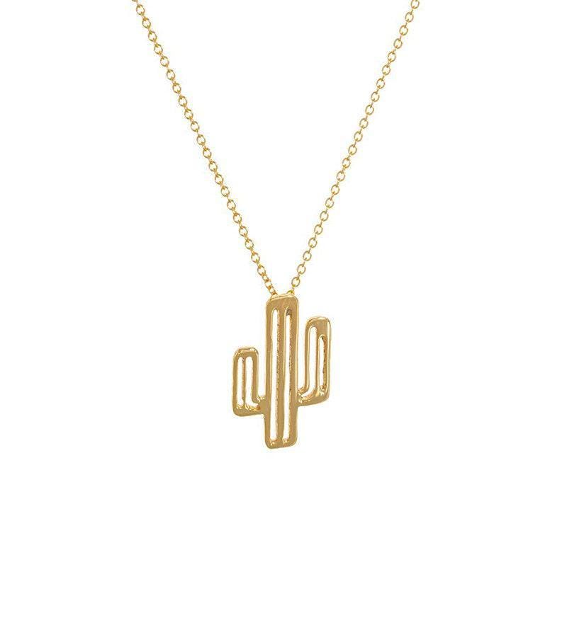 14k Solid Gold cactus necklace - InfinityJools