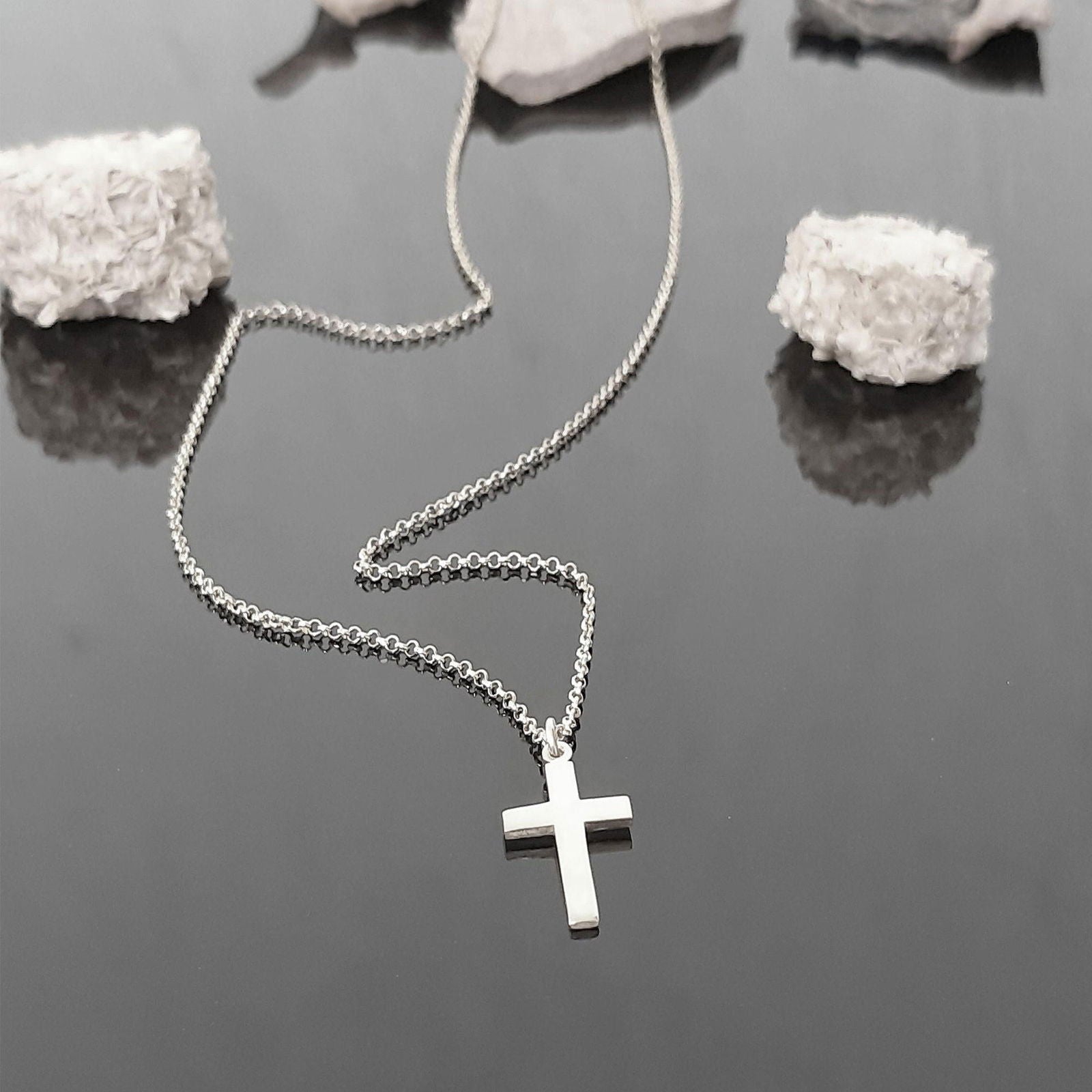 14k solid Gold Cross Necklace - InfinityJools