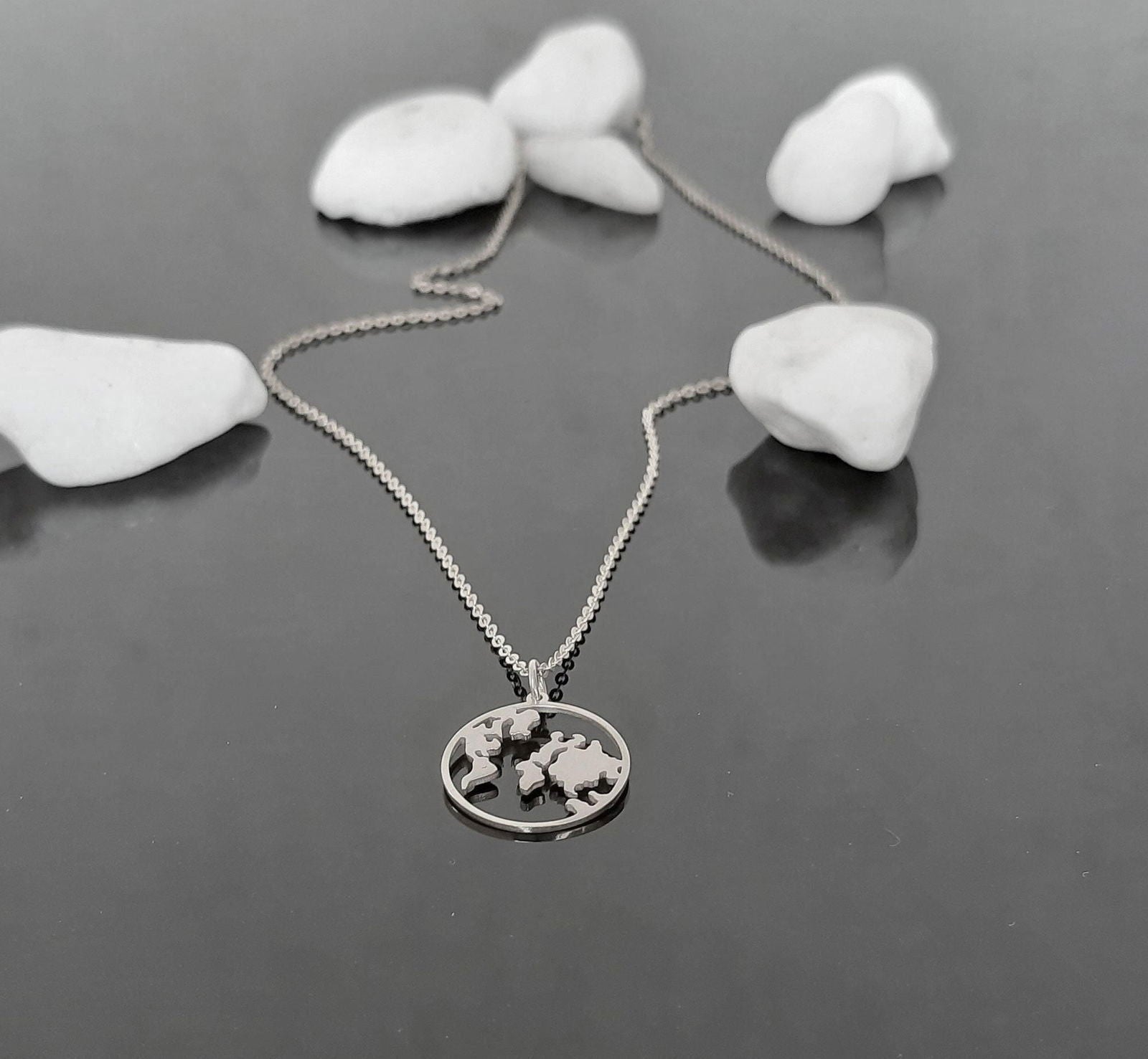 14k Solid Gold Earth Necklace - InfinityJools