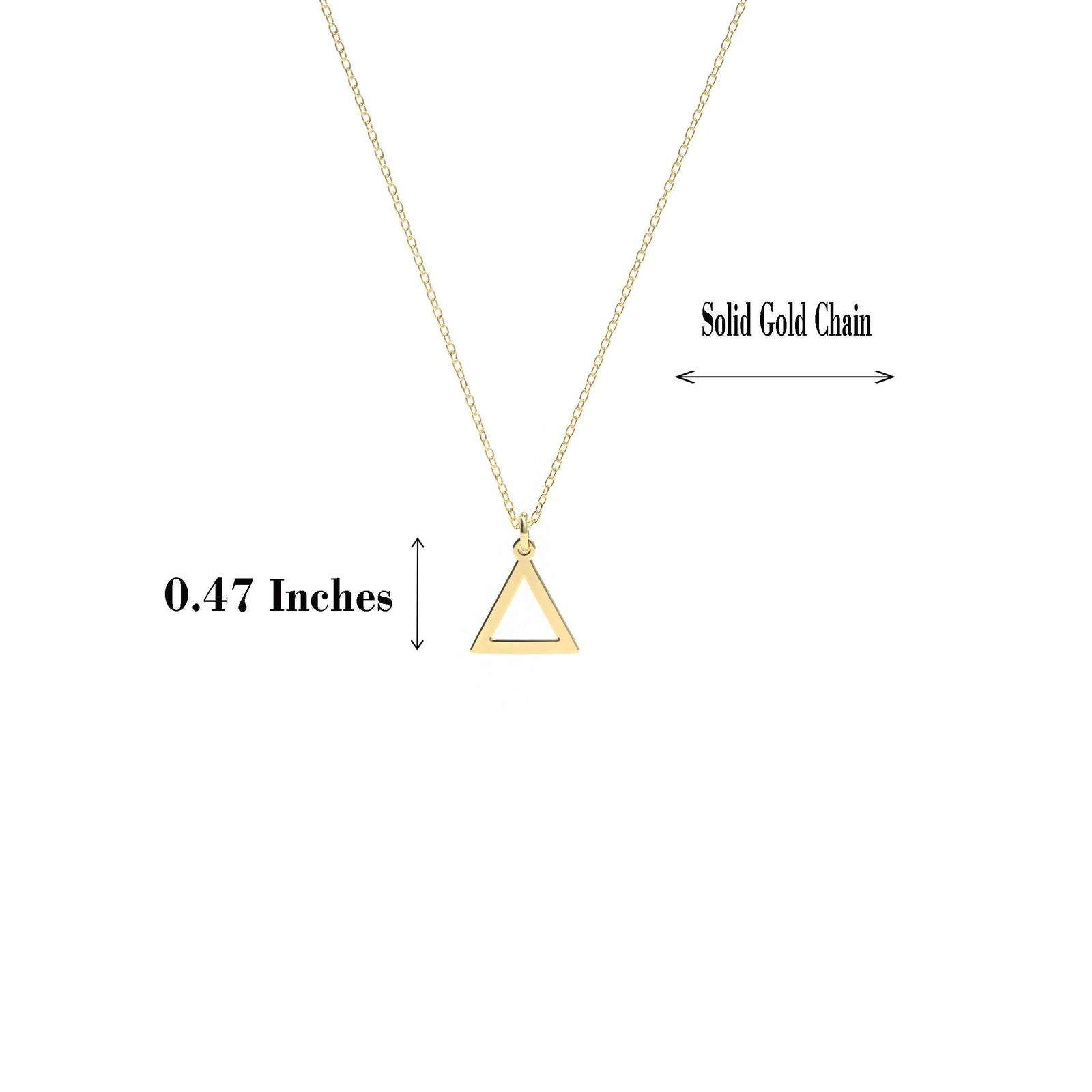 14k solid gold Floating Triangle Necklace - InfinityJools