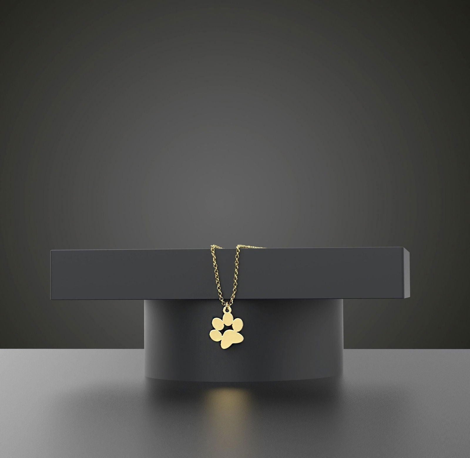 14k Solid gold footprint necklace - InfinityJools