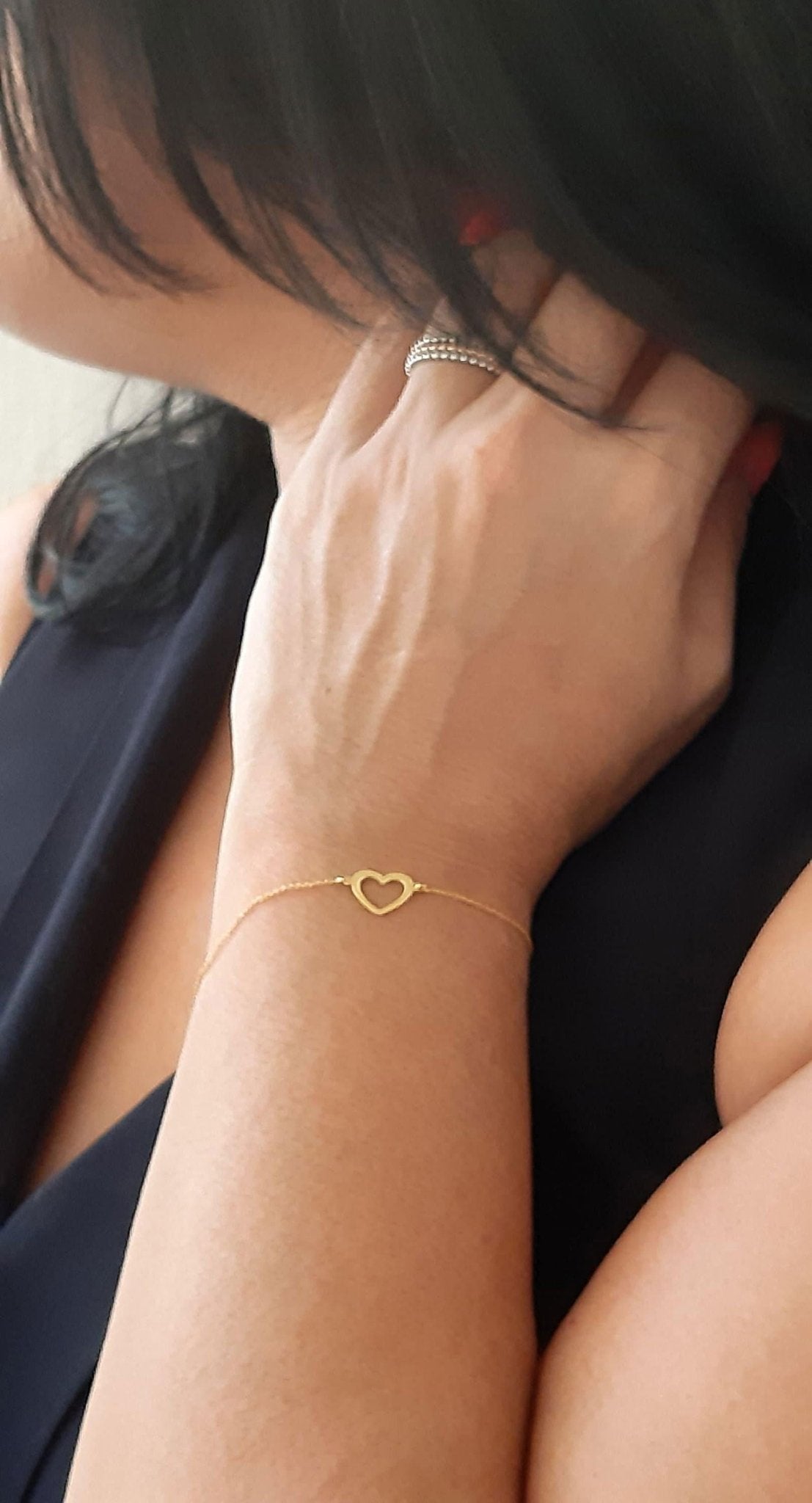 14K solid Gold Heart Bracelet - InfinityJools