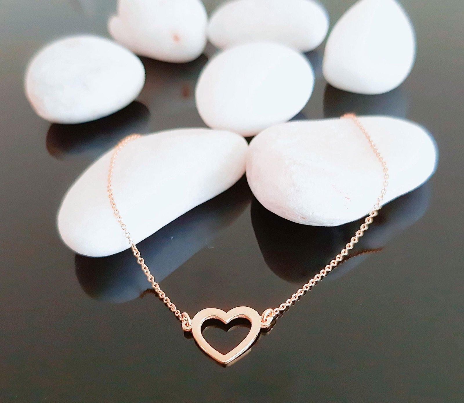 14K solid Gold Heart Bracelet - InfinityJools