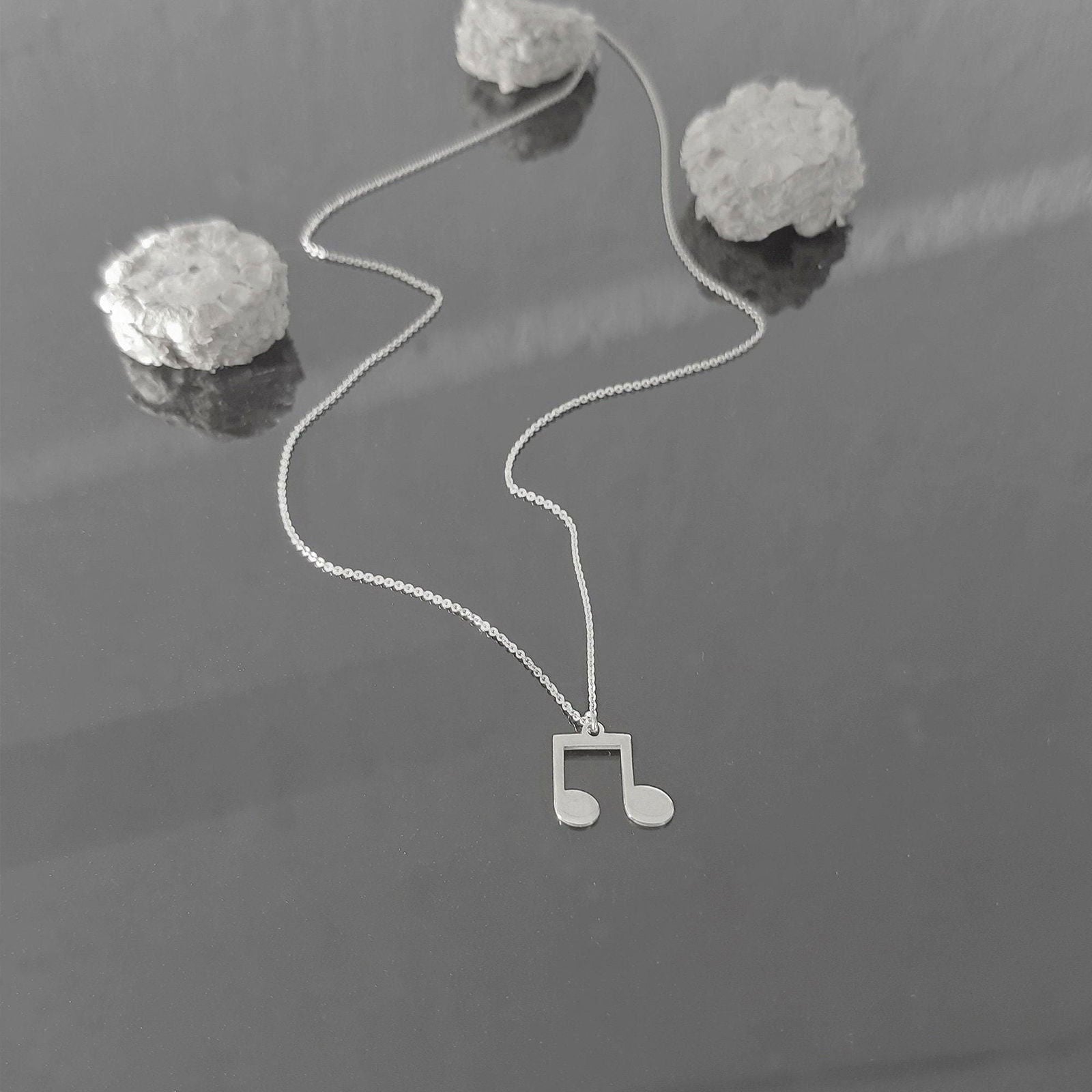 14K Solid Gold Music Note Necklace - InfinityJools