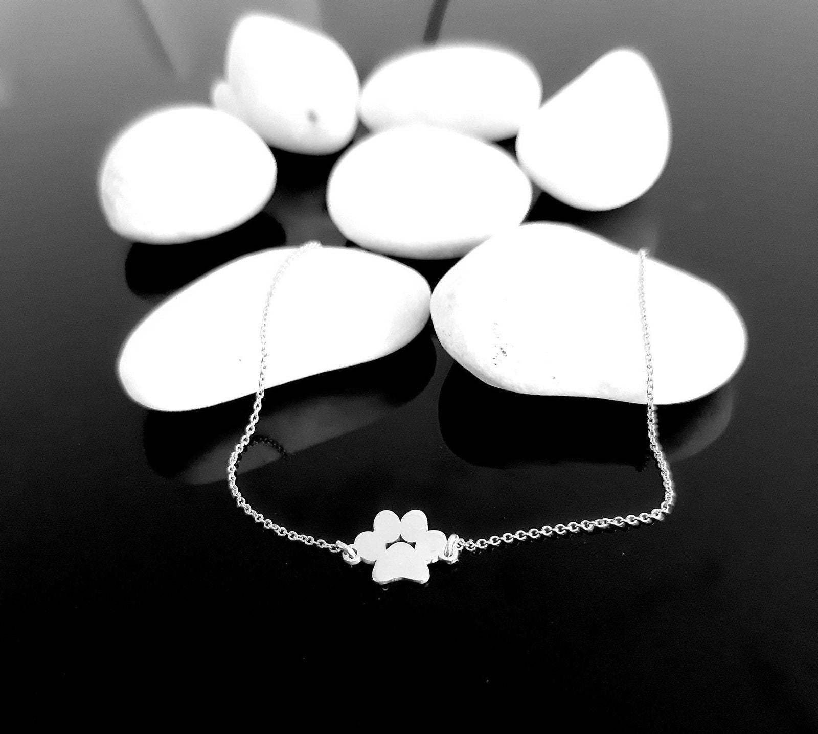 14k solid gold Paw Print Bracelet - InfinityJools