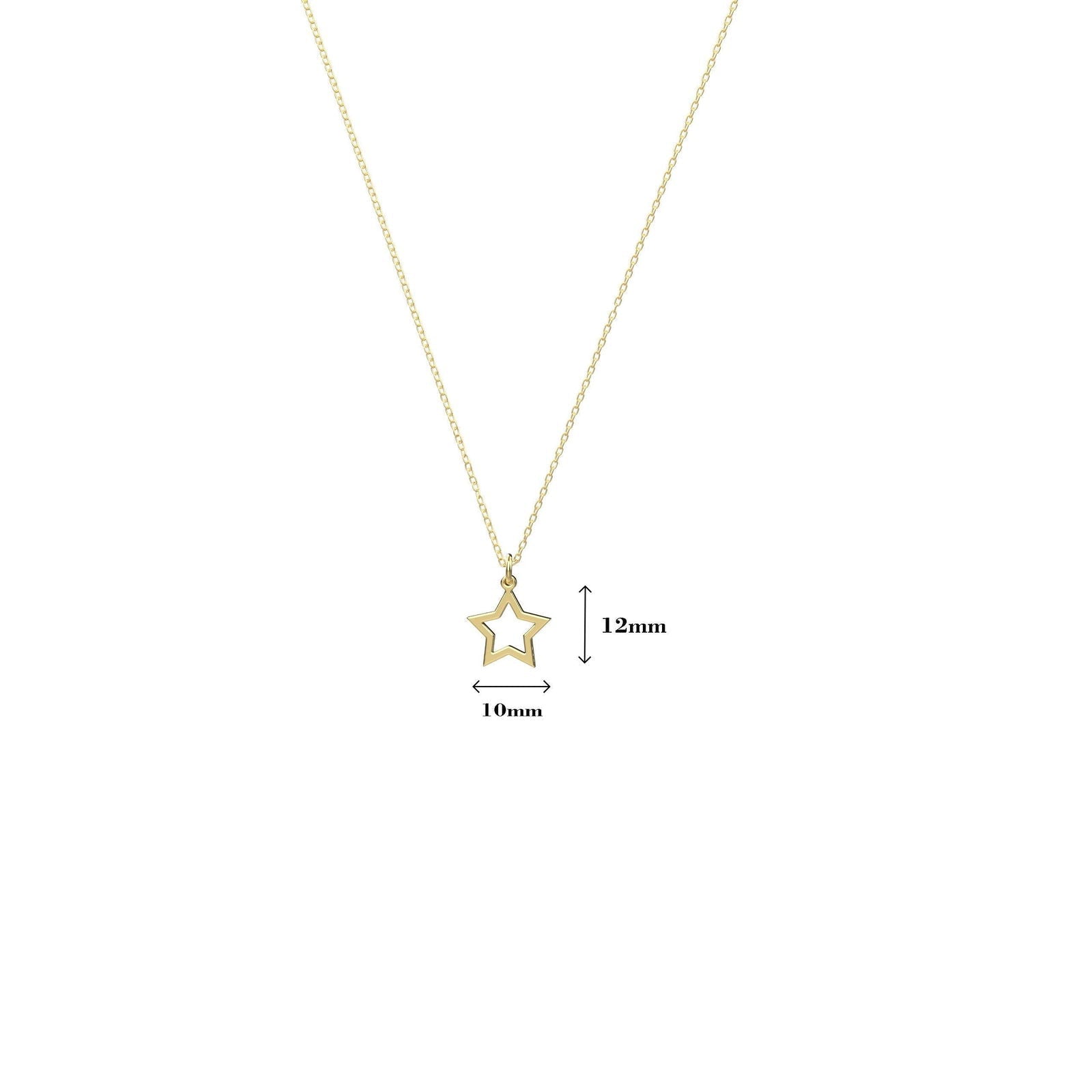 14k Star Necklace, Gold star Necklace - InfinityJools