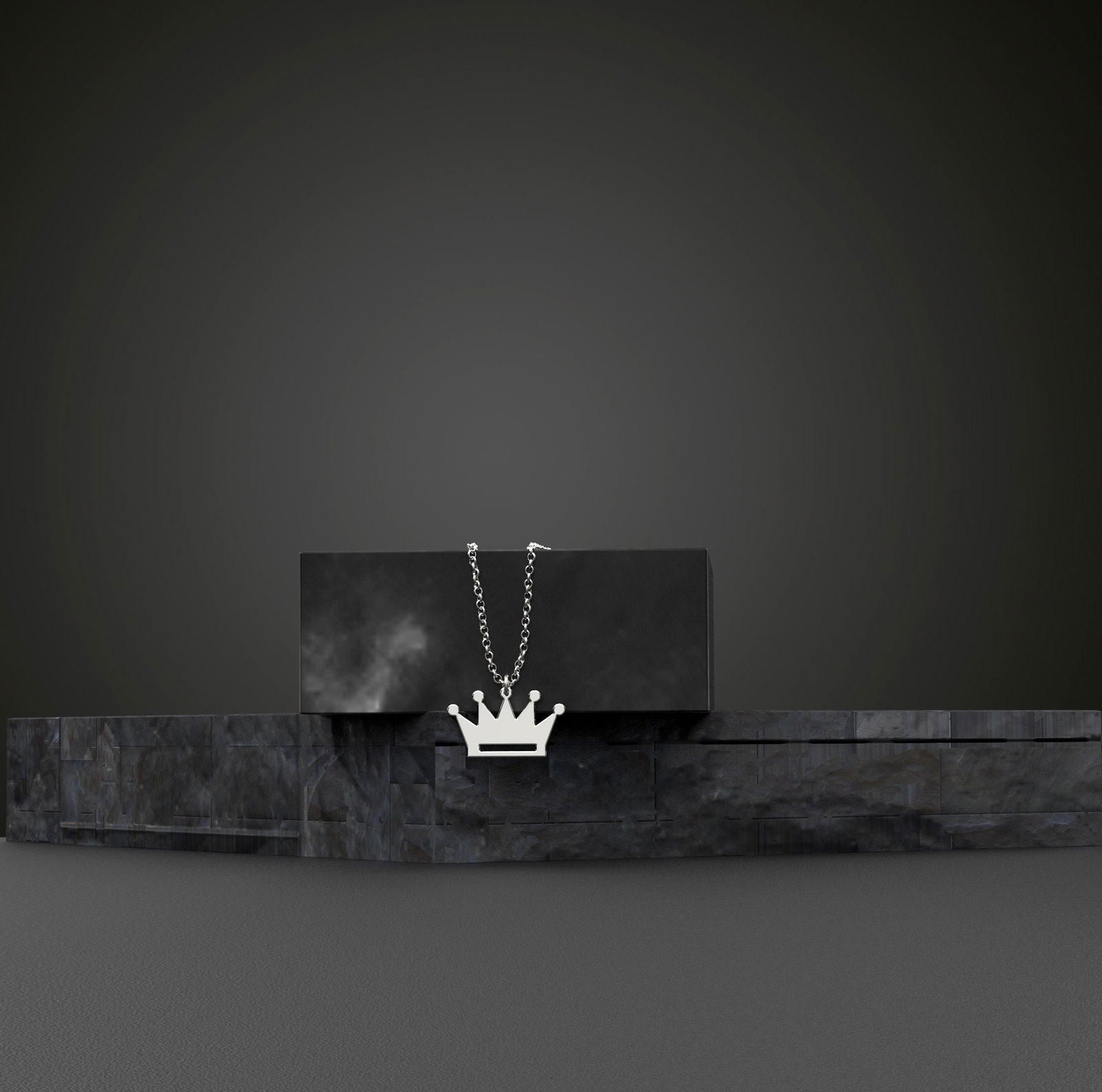 14k Tiny Solid Gold Crown Necklace - InfinityJools