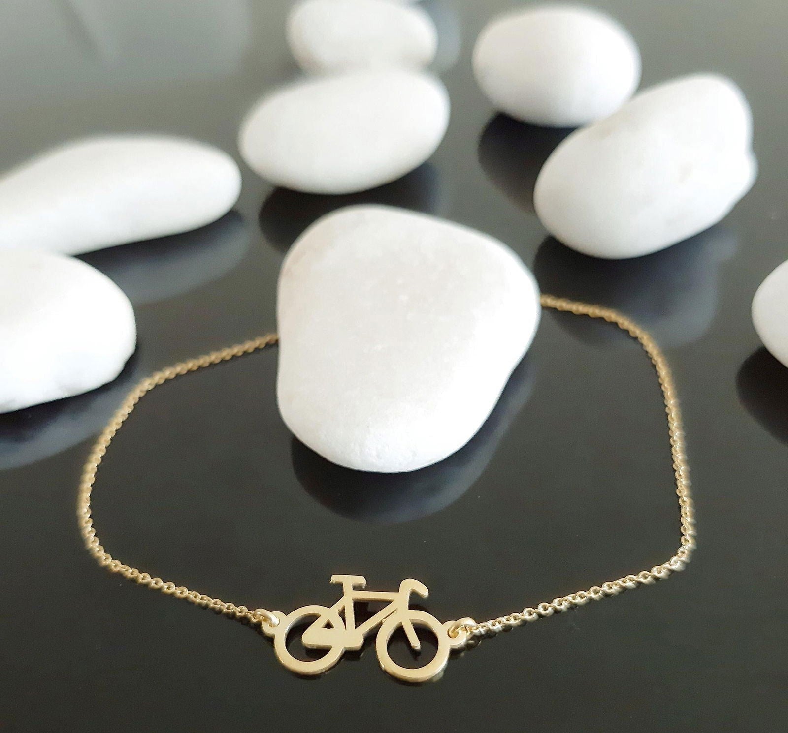 14k Yellow gold Bicycle Bracelet - InfinityJools