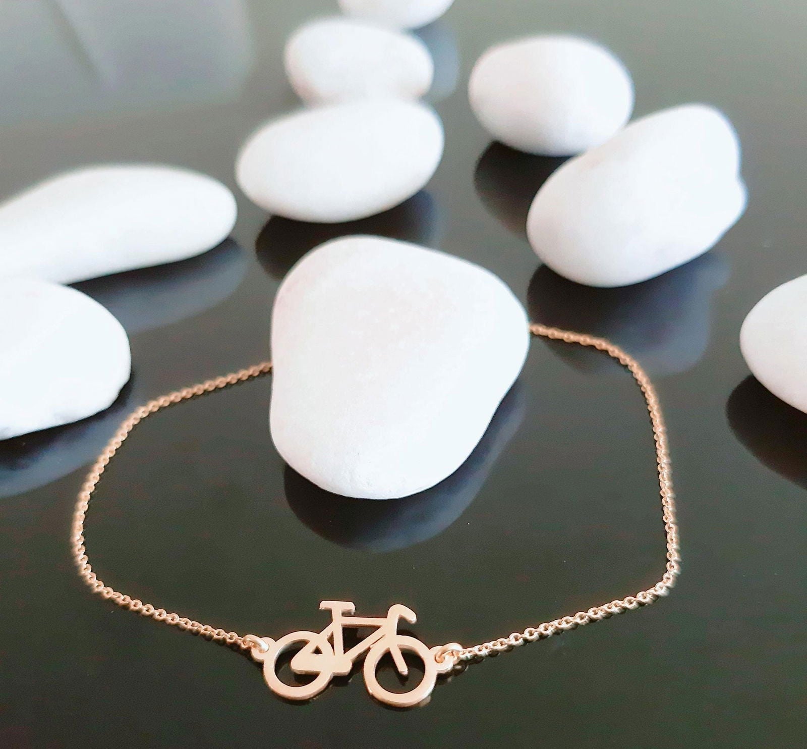 14k Yellow gold Bicycle Bracelet - InfinityJools