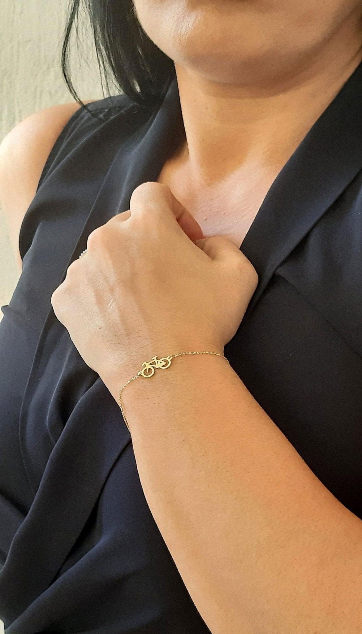 14k Yellow gold Bicycle Bracelet - InfinityJools