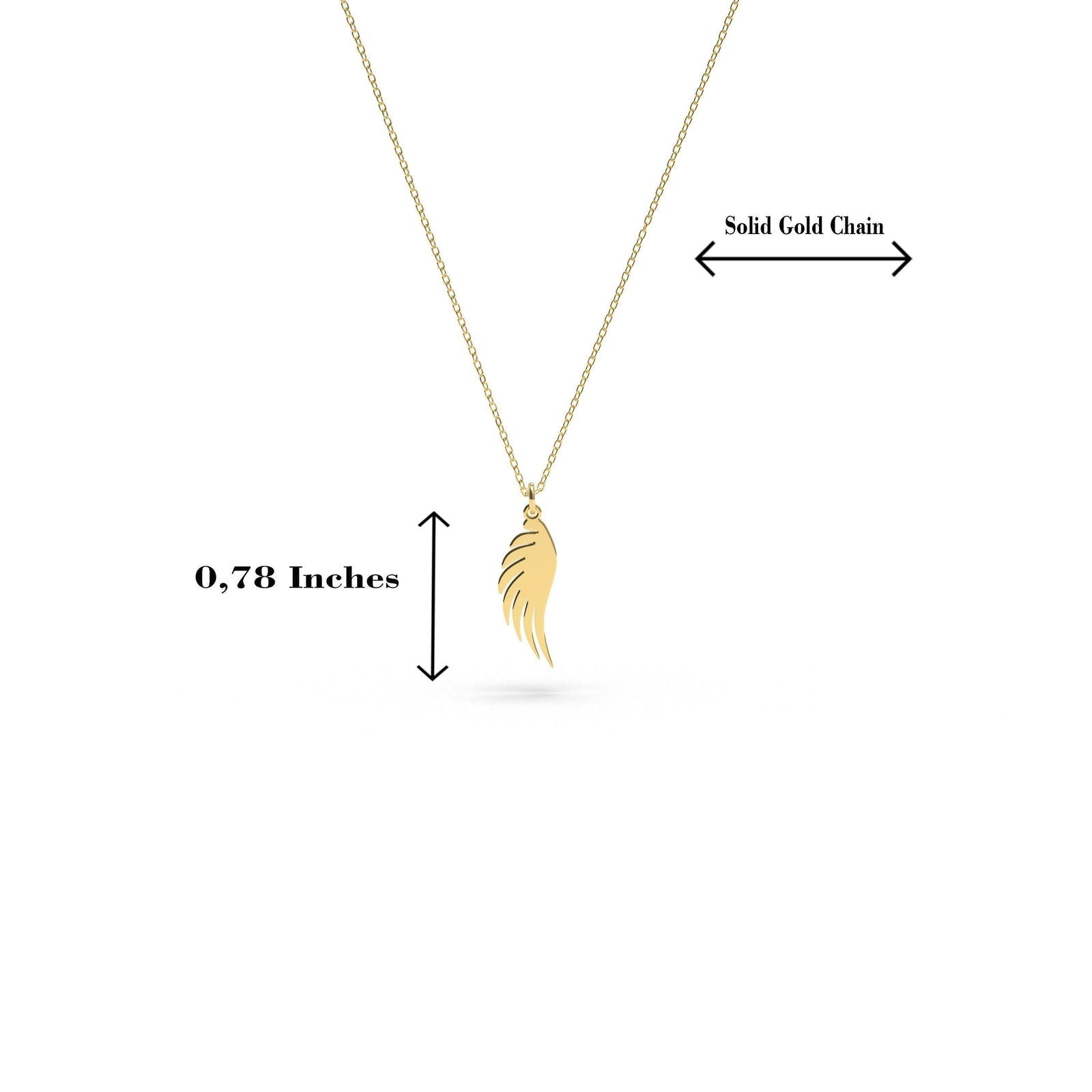 14K Yellow Gold half wing necklace - InfinityJools