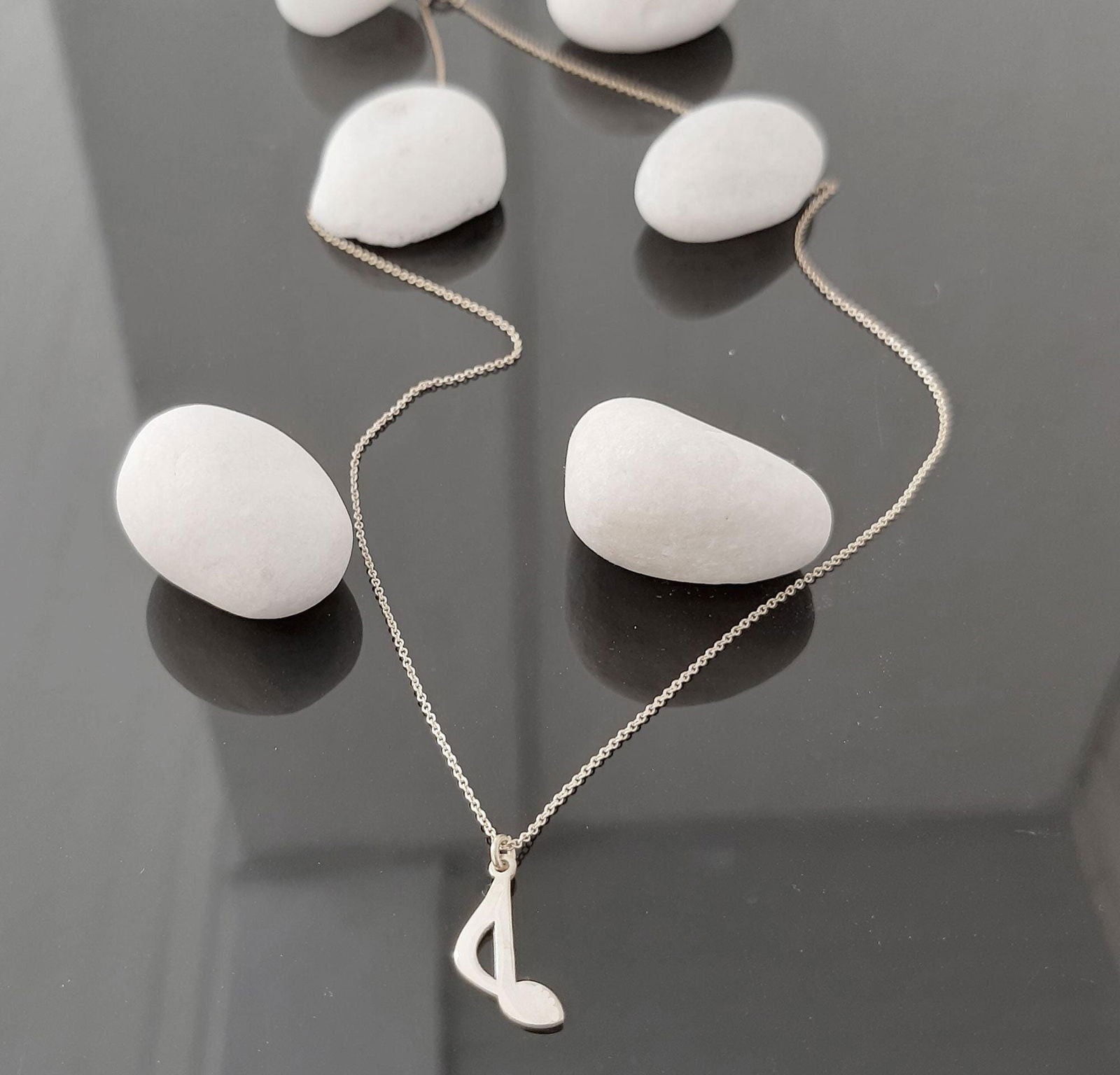 14K Yellow Gold Treble Clef necklace - InfinityJools