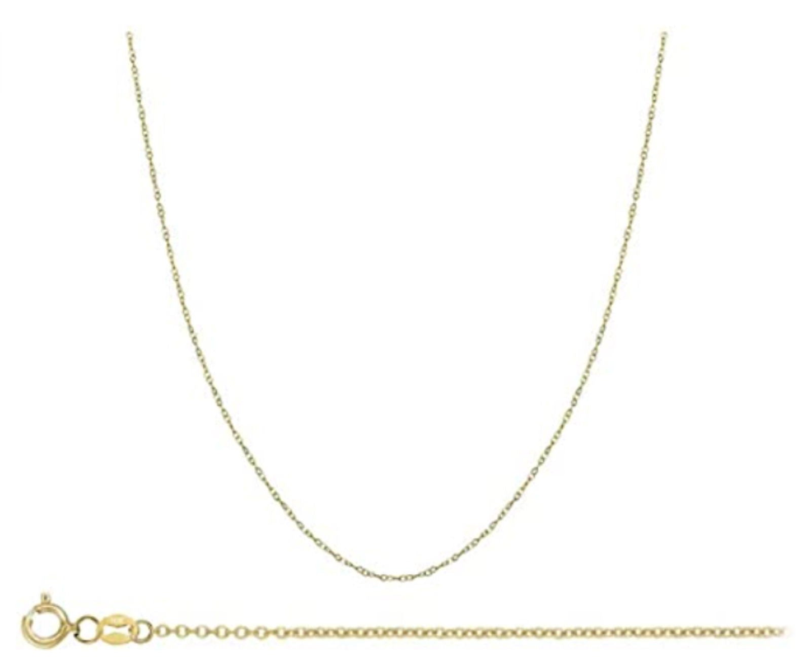 9k & 14k gold cable chain, Solid Gold Simple Gold Chain - InfinityJools