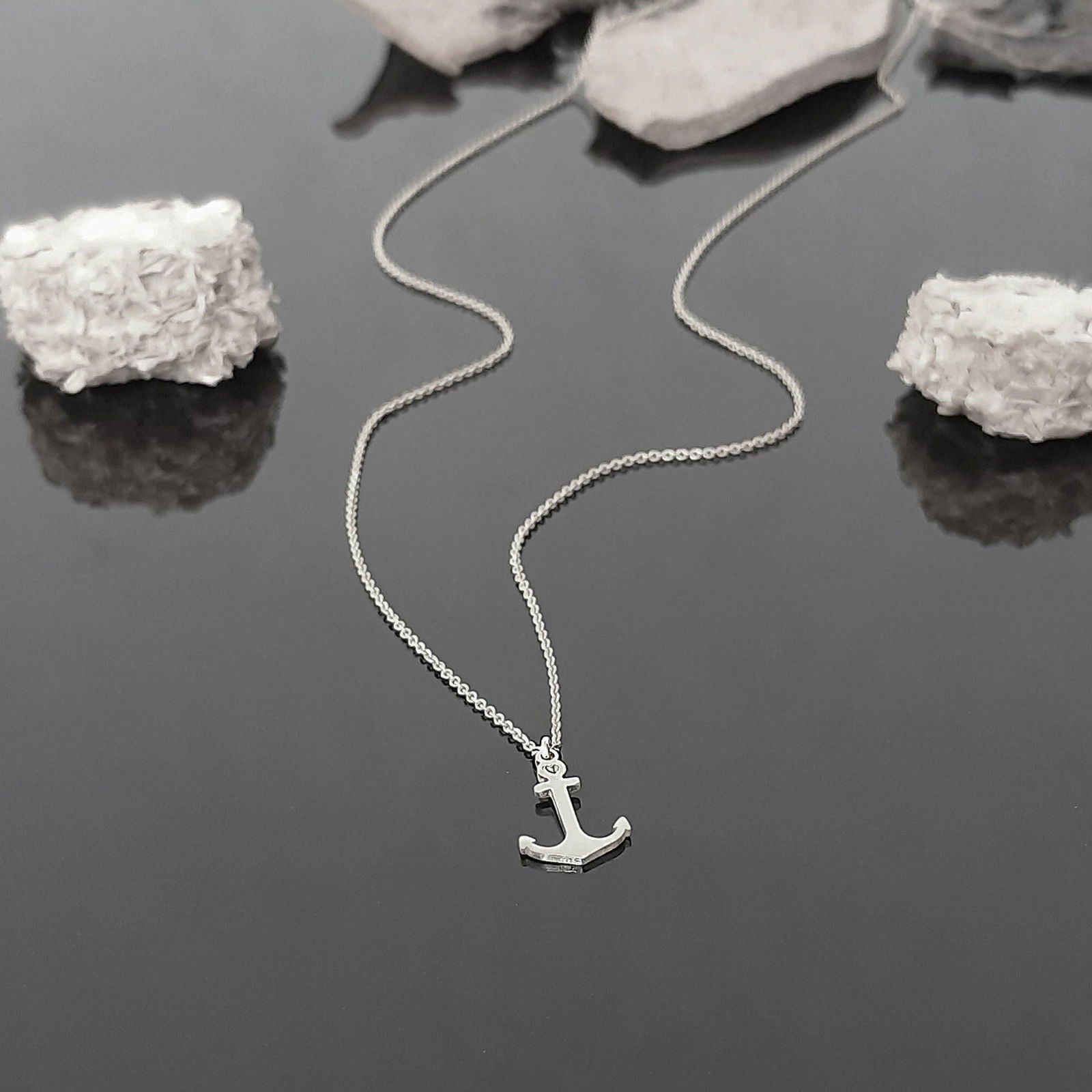 9kt & 14kt Gold Anchor Charm Necklace - InfinityJools