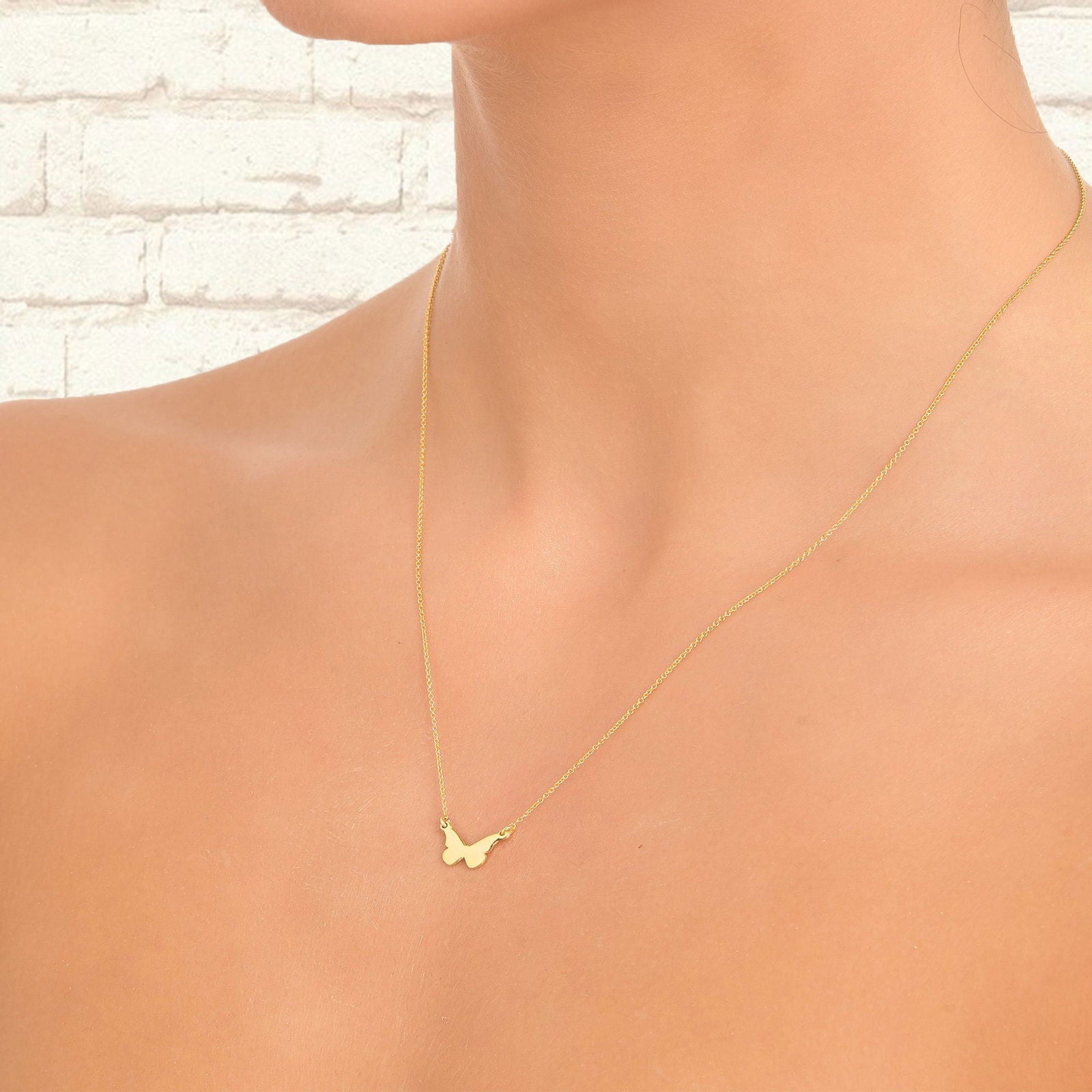 Dainty 14k Solid Gold Butterfly Necklace - InfinityJools