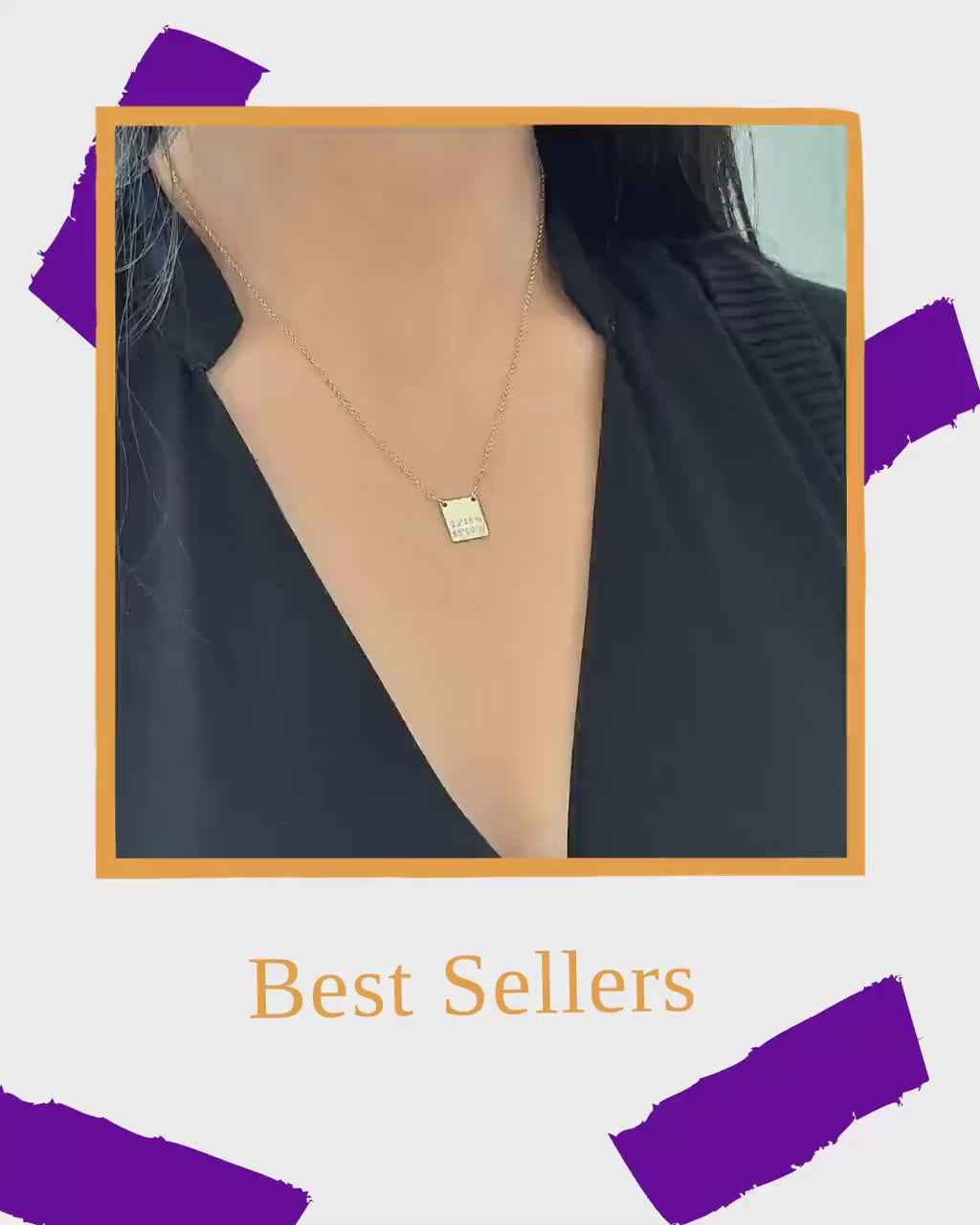 14K Solid Gold Tiny Initial Tag Necklace