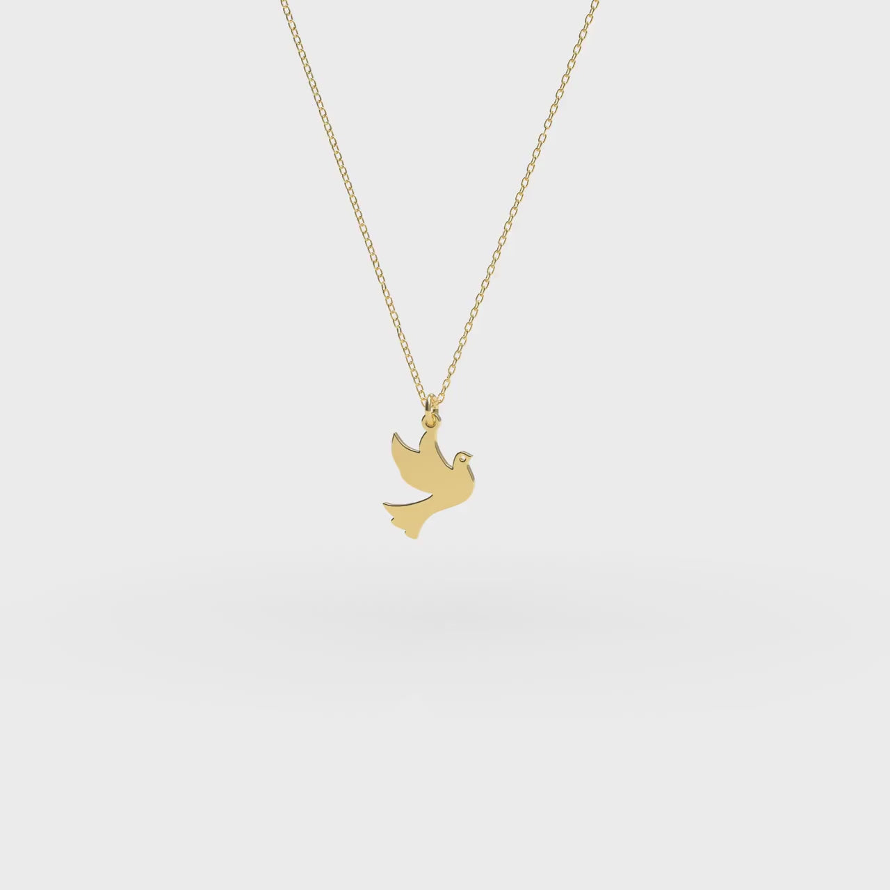 Solid Gold Dove Necklace