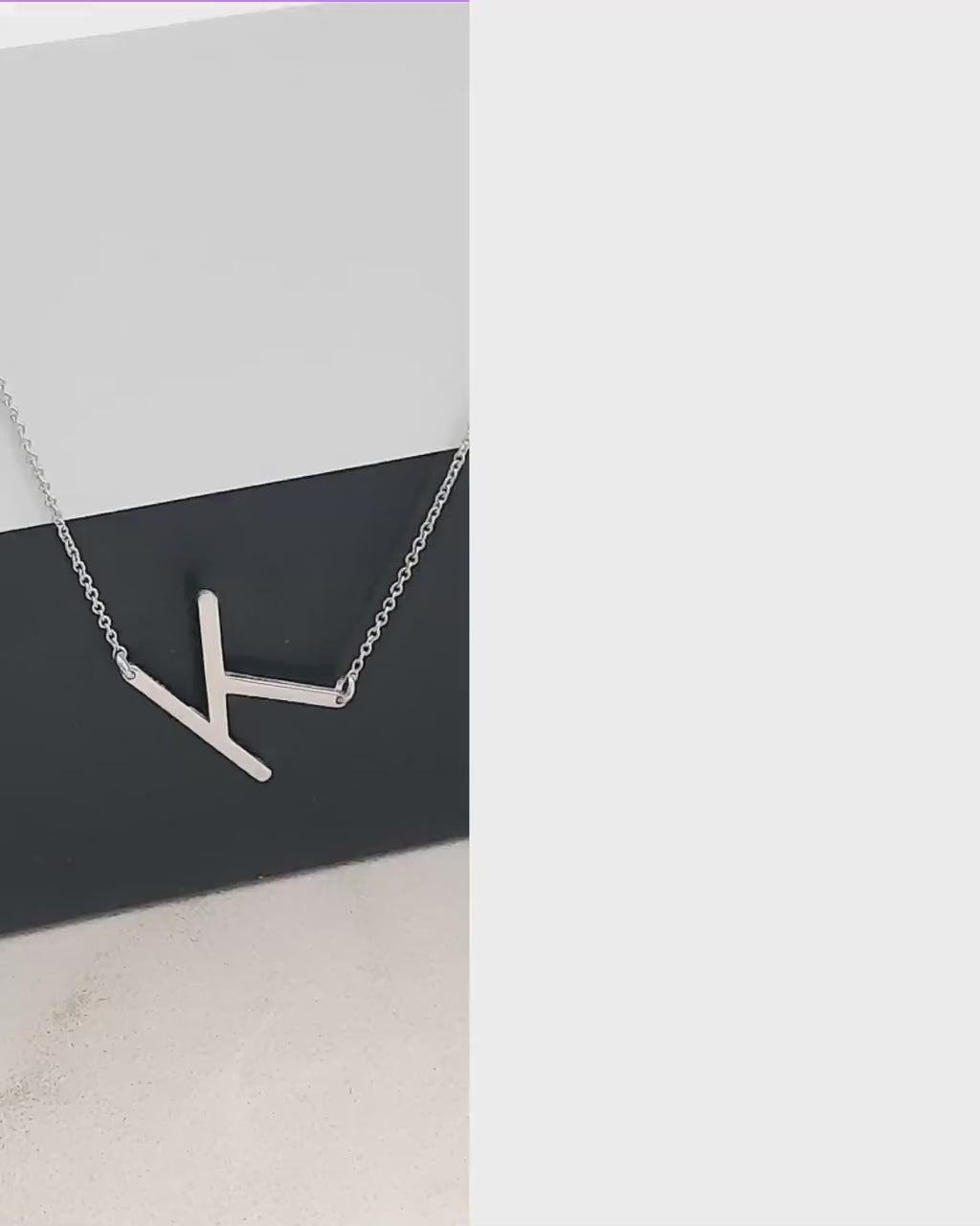 Solid Gold Sideways Letter Necklace