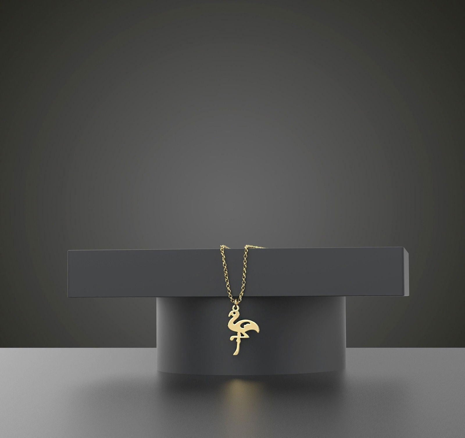 Solid Gold Flamingo necklace - InfinityJools