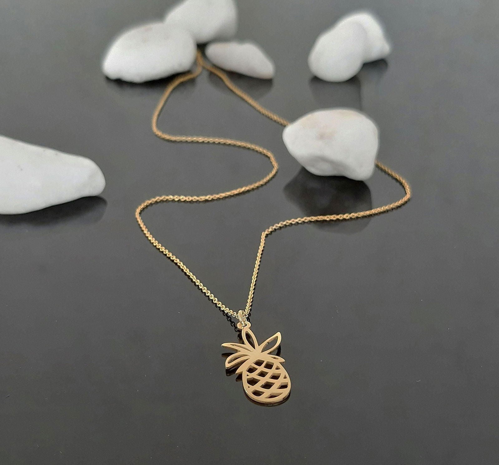 Solid Gold Pineapple necklace - InfinityJools